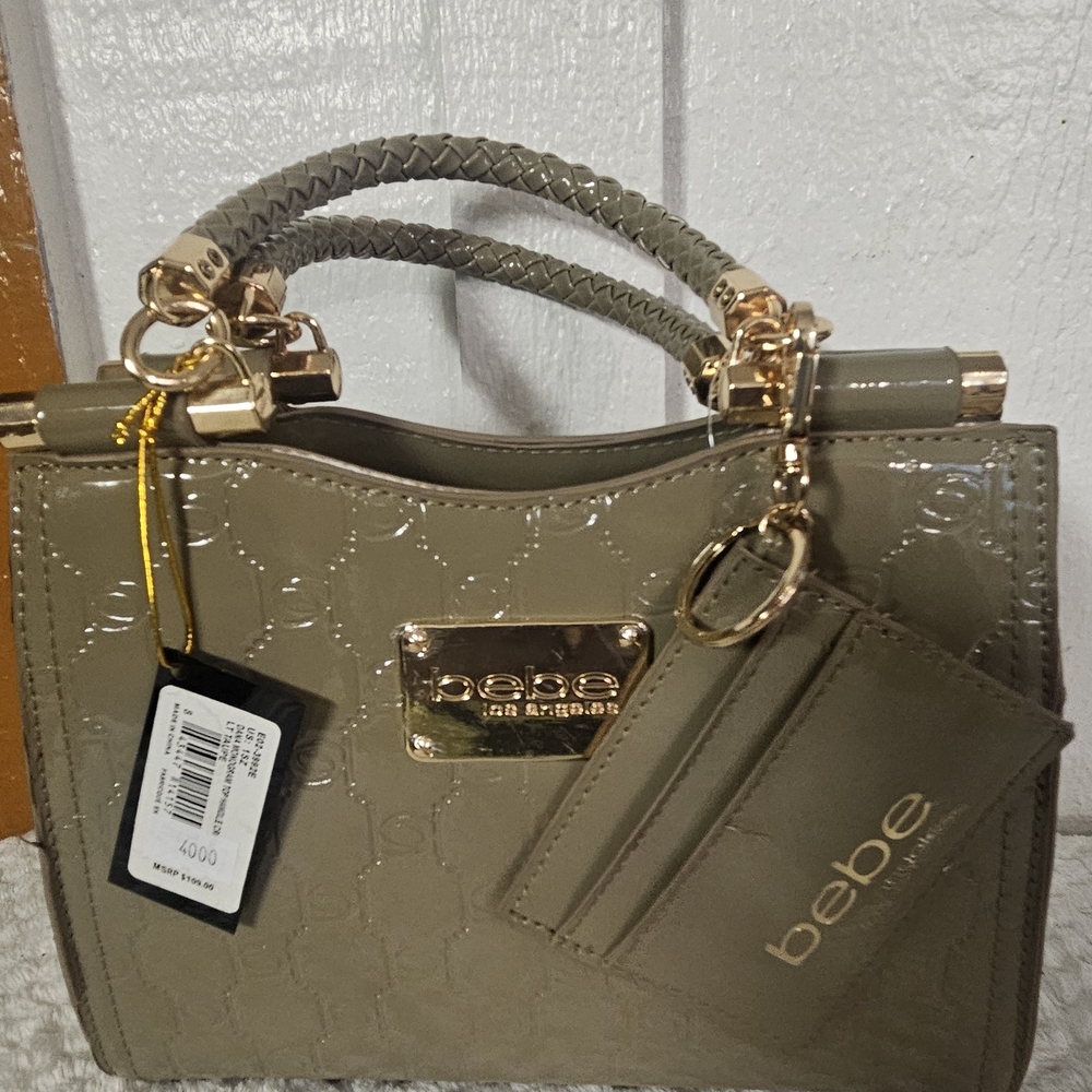 Bebe Beige Mini Bag with Gold Details